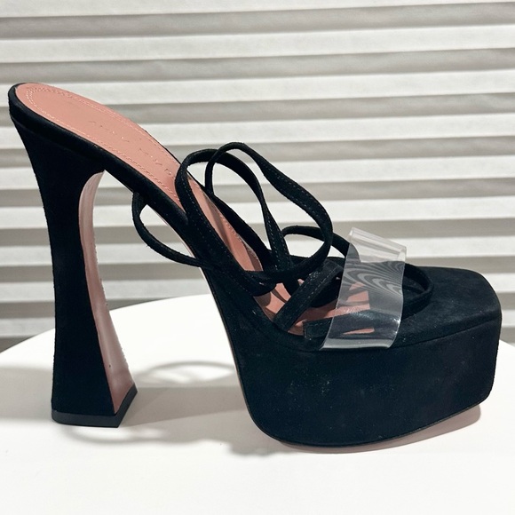 🌹AMINA MAUDDI🌹 Sita Suede Platform Sandals Black Size: 36.5 - Picture 5 of 15
